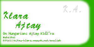 klara ajtay business card